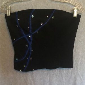 Silk corset style strapless top